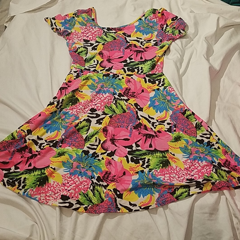 Say What sundress Tropical Lisa Frank inspired